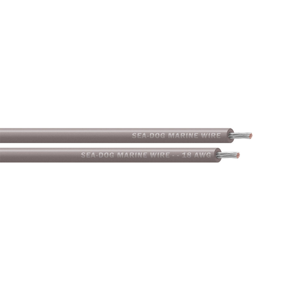 Sea-Dog 18 AWG Grey Primary Marine Wire - 100 Feet with Tinned Copper Conductors