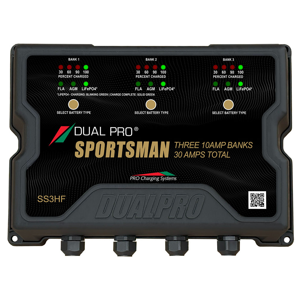 Dual Pro Sportsman Series HF Battery Charger - 30 Amp, 3 Bank High Frequency Marine Charger
