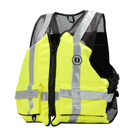 Mustang Survival Industrial Mesh Vest - Hi-Vis Fluorescent Yellow Green, Size Large/XL