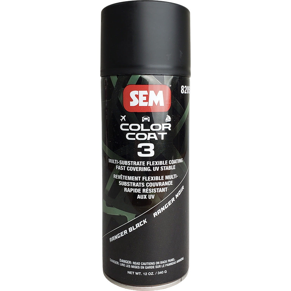 SEM Color Coat 3 Ranger Black 12 oz Flexible Coating for Leather, Vinyl, and More