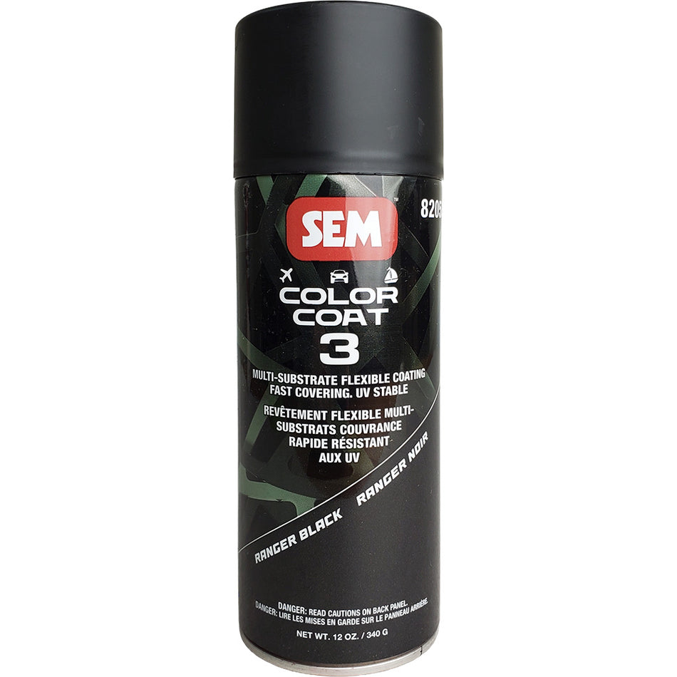 SEM Color Coat 3 Ranger Black 12 oz Flexible Coating for Leather, Vinyl, and More