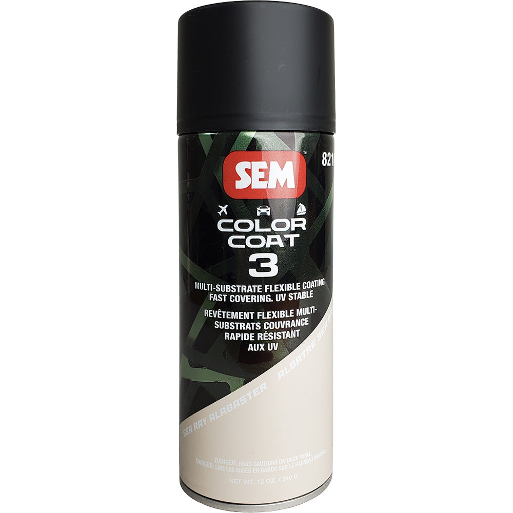 SEM Color Coat 3 Sea Ray Alabaster 12 oz - Flexible Durable Coating for Automotive and Marine Surfaces