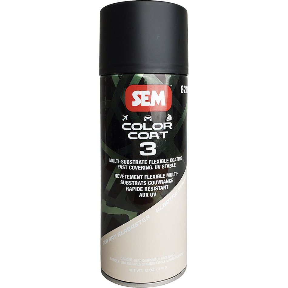 SEM Color Coat 3 Sea Ray Alabaster 12 oz - Flexible Durable Coating for Automotive and Marine Surfaces
