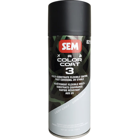 SEM Color Coat 3 Light Grey - 12 oz Flexible Coating for Automotive and Leather Surfaces