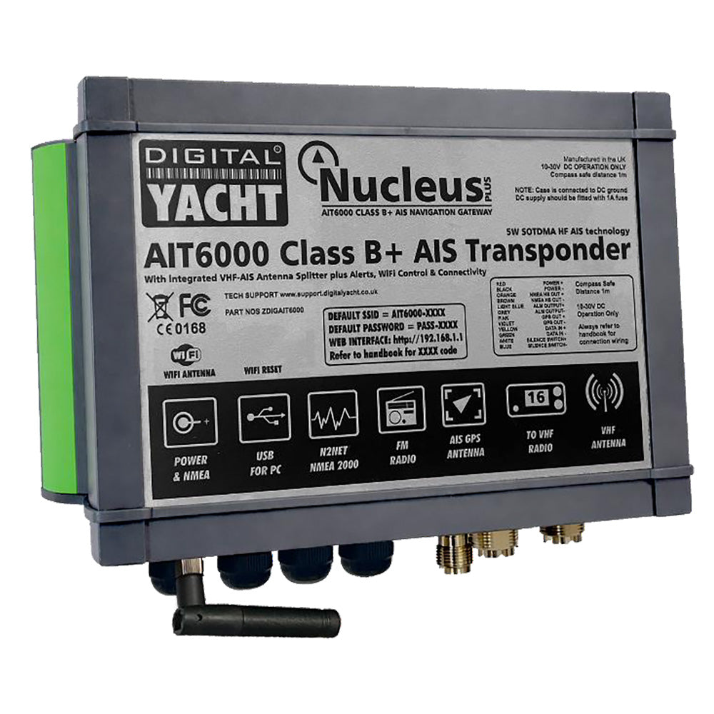 Digital Yacht AIT6000 Class B+ AIS Transponder with Satellite Tracking and NMEA 2000 Gateway