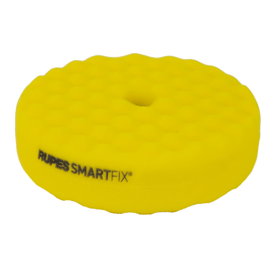 RUPES SMARTFIX 180mm Double-Sided Fine Foam Polishing Pad - Yellow for Rotary and Dual Action Sanders