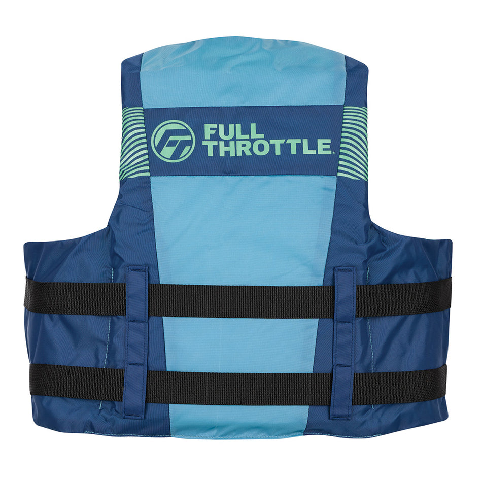 Full Throttle Youth Nylon Life Jacket - Blue/Black, US Coast Guard & Transport Canada Approved