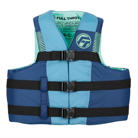 Full Throttle Youth Nylon Life Jacket - Blue/Black, US Coast Guard & Transport Canada Approved