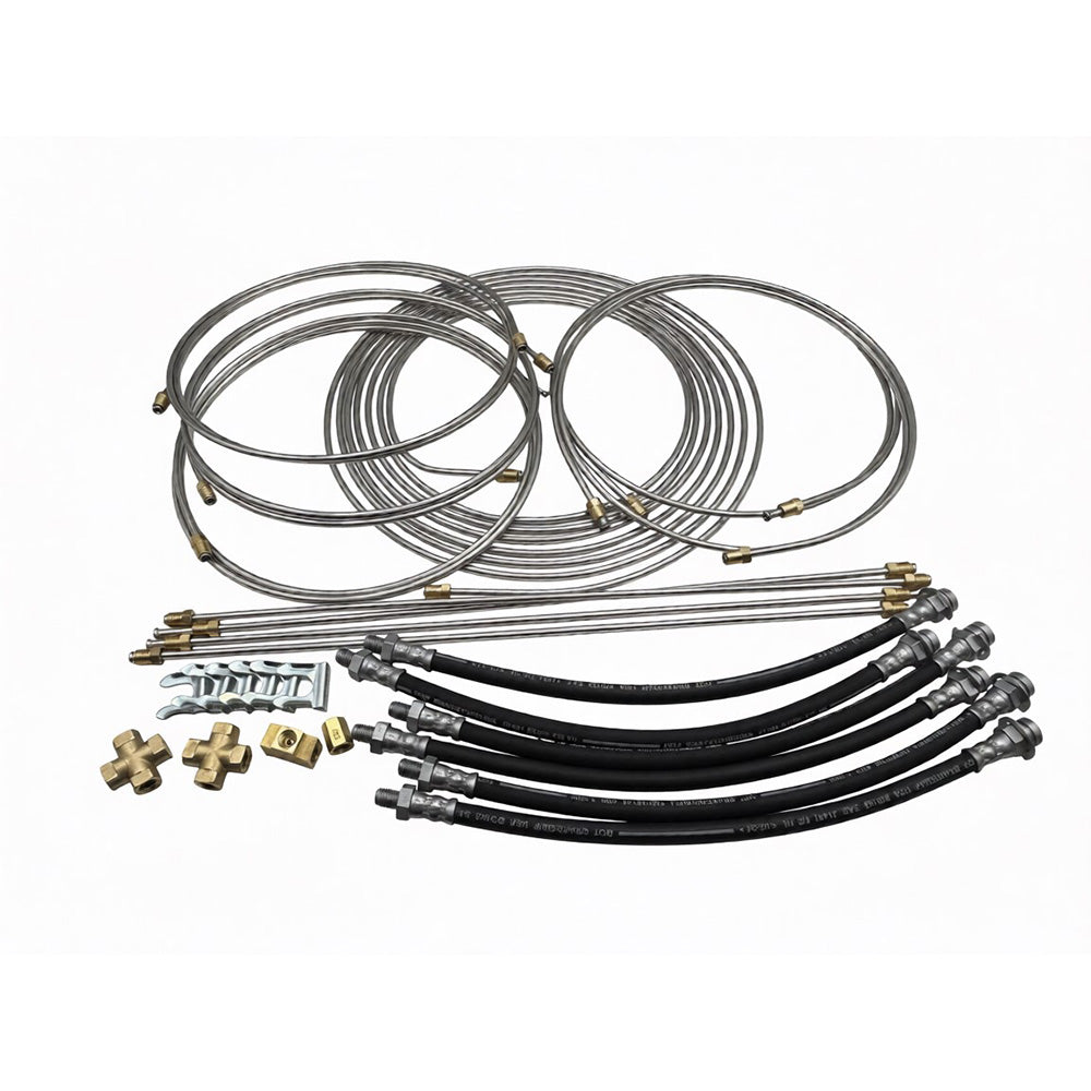 Load Rite Stainless Steel Brake Lines Tri Axle Kit - Heavy Duty Flex Hose & Fittings