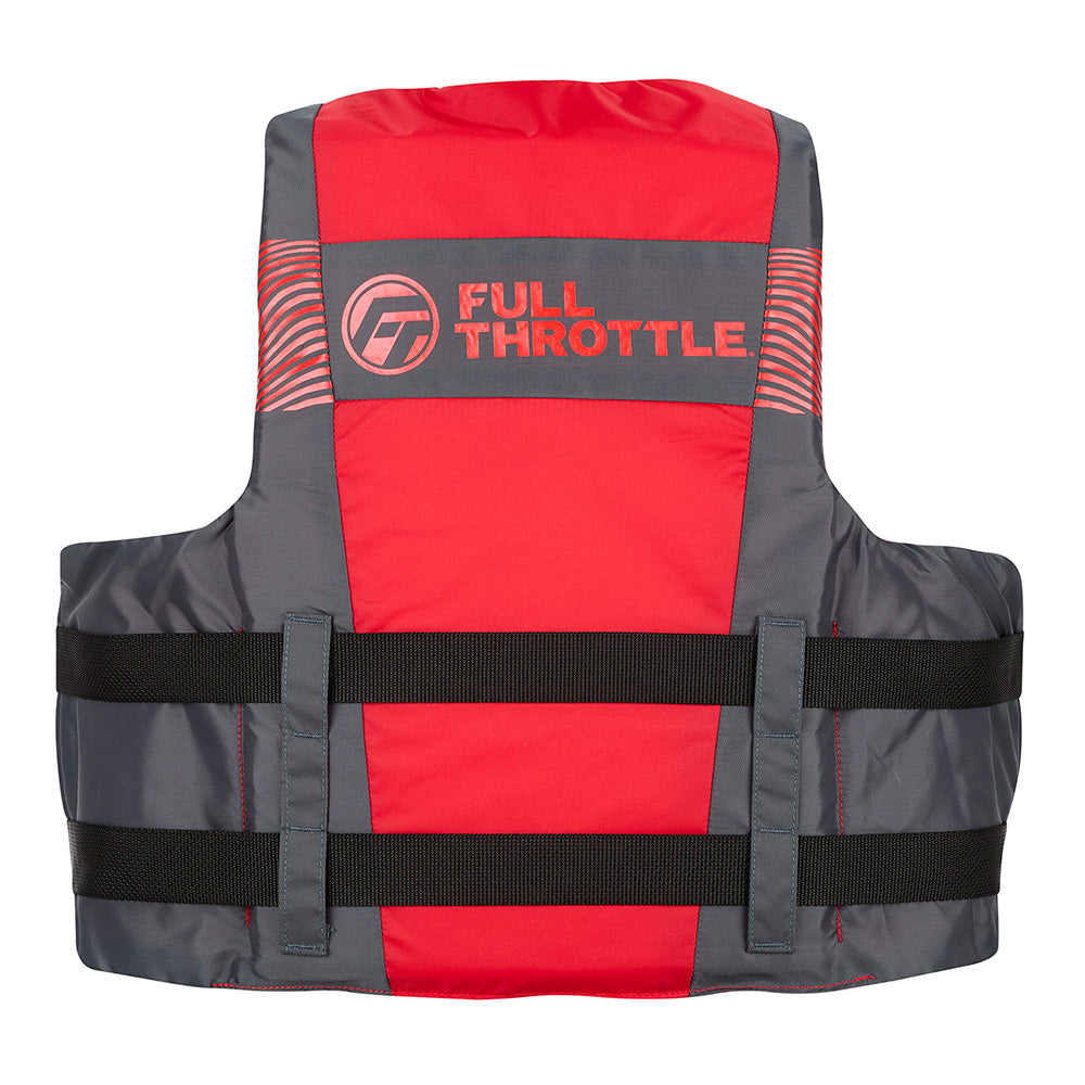 Full Throttle Adult Nylon Life Jacket 2X/4X Red and Black