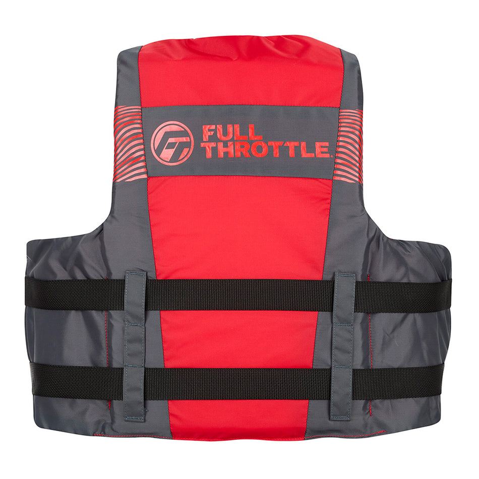 Full Throttle Adult Nylon Life Jacket 2X/4X Red and Black