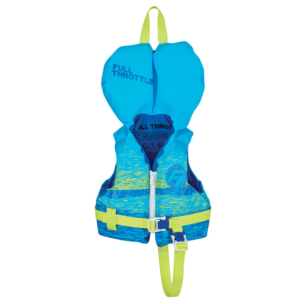 Full Throttle Infant Nylon Life Jacket - Aqua and Neon Green, Part 112400-500-000-26