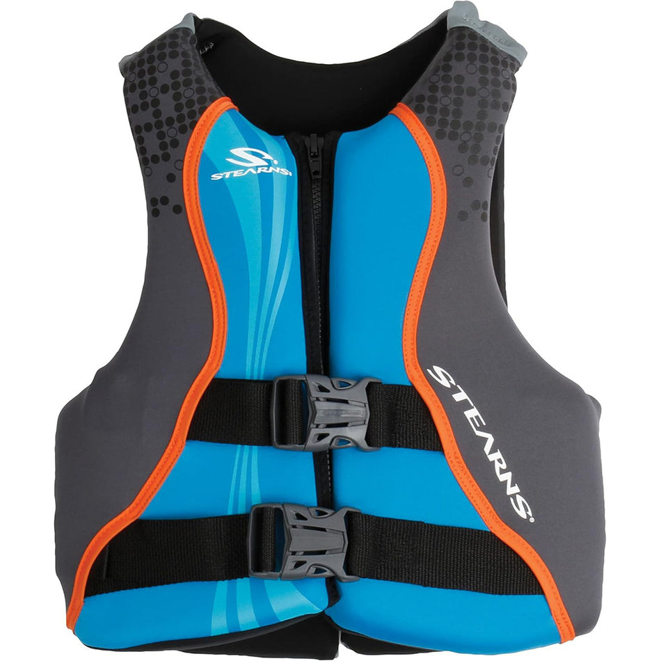 Stearns Youth Hydroprene Life Vest - Type III Blue/Grey for 50-90 lbs