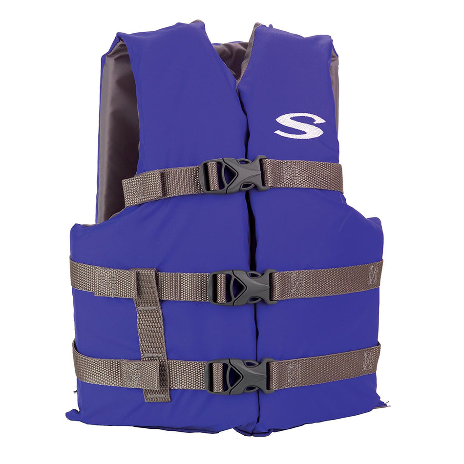 Stearns Adult Life Vest USCG Approved Type III PFD - Blue, Standard Fit for Boating and Water Sports