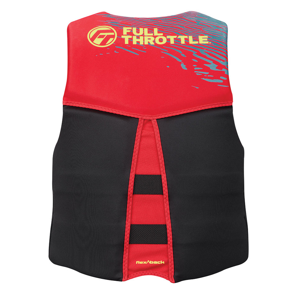 Full Throttle Men's Rapid-Dry Flex-Back Life Jacket - Large Red and Black