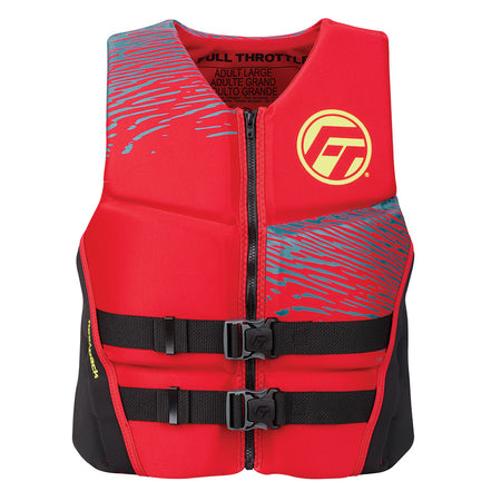 Full Throttle Men's Rapid-Dry Flex-Back Life Jacket - Large Red and Black