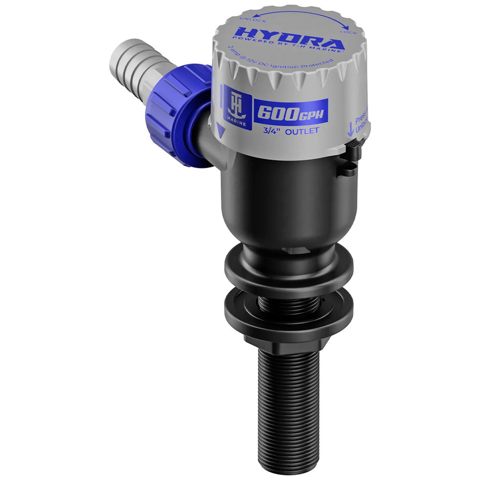 T-H Marine Supplies HYDRA Livewell Pump 600 GPH 12V Long Nozzle