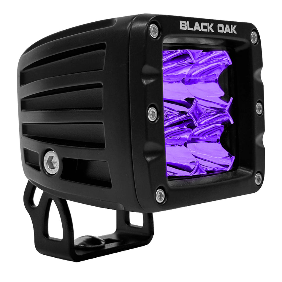 Black Oak LED 2-Inch Ultraviolet Flood Light - Pro Series 3.0 12W for Night Fishing