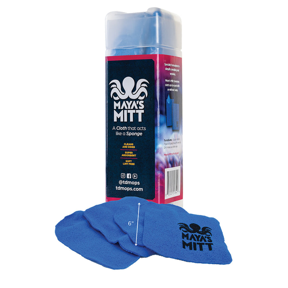 TD Mop Maya's Mitt Detailing Sponge Cloth 6 x 6 Inches (4-Pack)