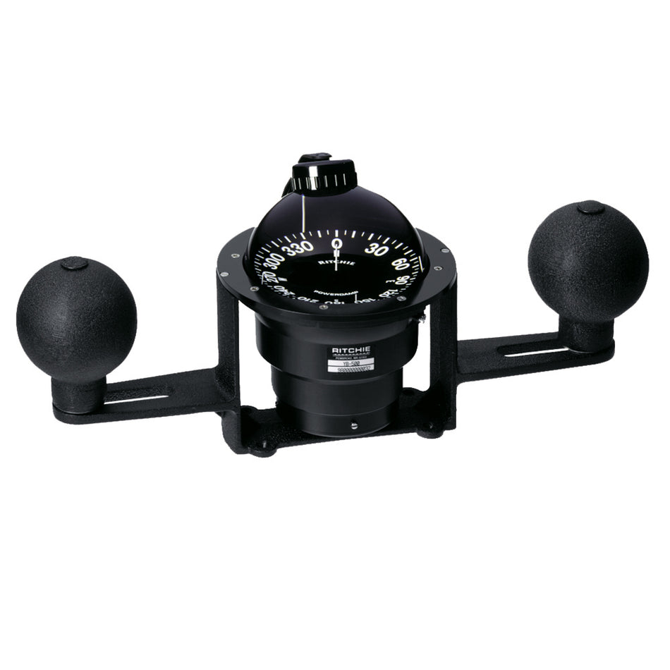 Ritchie YB-600 Globemaster Steel Boat Compass - Yoke Mounted - 12V - Black