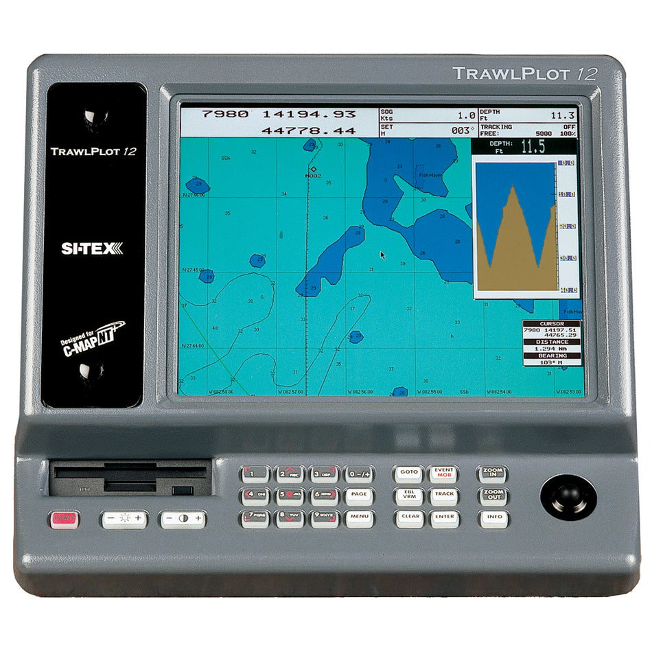 SI-TEX TRAWLPLOT 12 SD Color Chartplotter with WAAS Receiver