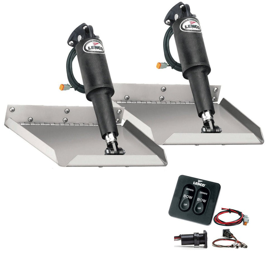 Lenco 12""x12"" Edge Mount Trim Tab Kit 12v With Standard Switch