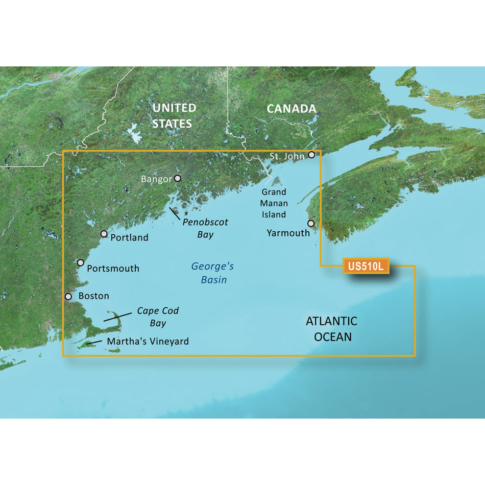 Garmin BlueChart? g3 Vision? HD VUS510L for St. John to Cape Cod - microSD*/SD*