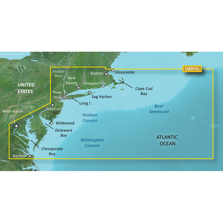 Garmin BlueChart g3 Vision HD VUS511L - Boston to Norfolk - microSD/SD