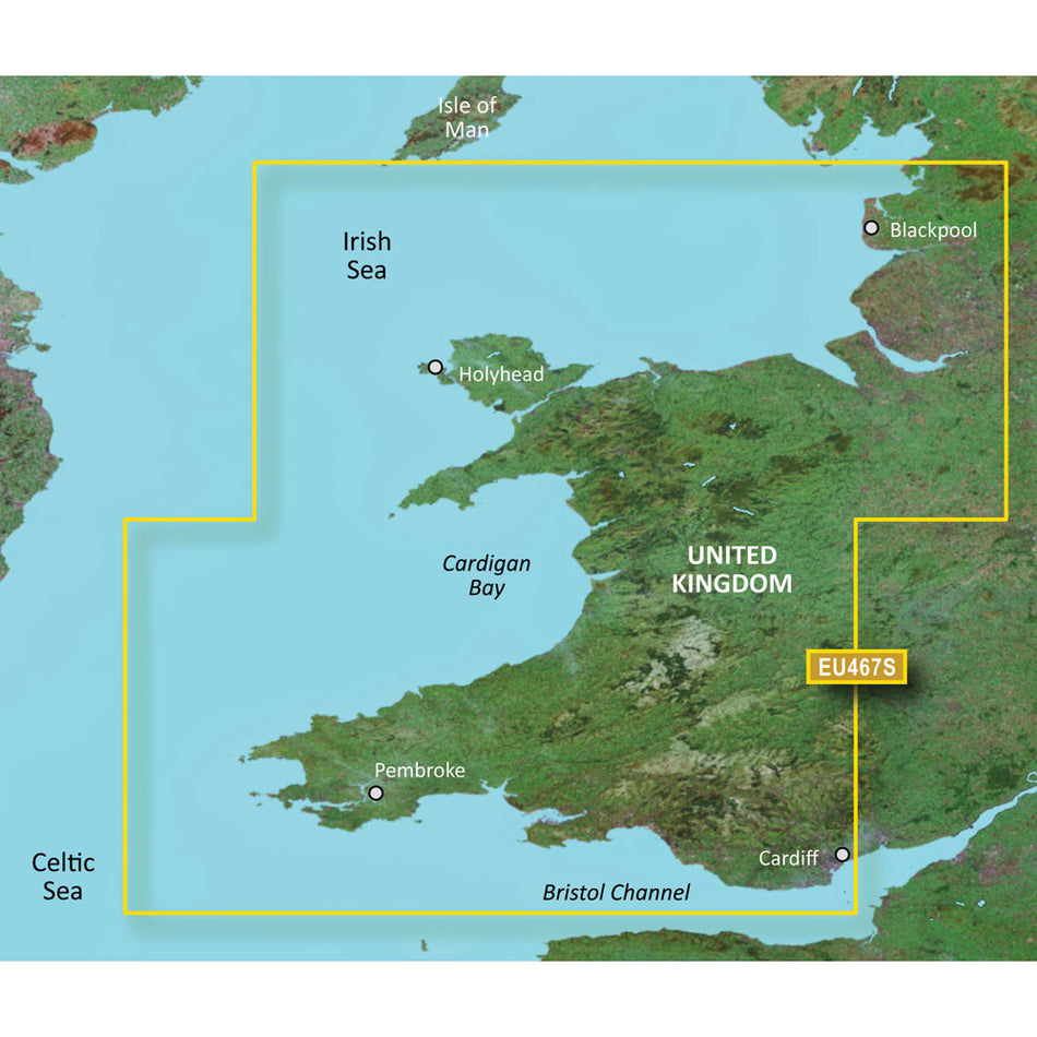 Garmin BlueChart g3 Vision HD VEU467S - Blackpool to Cardiff - microSD/SD