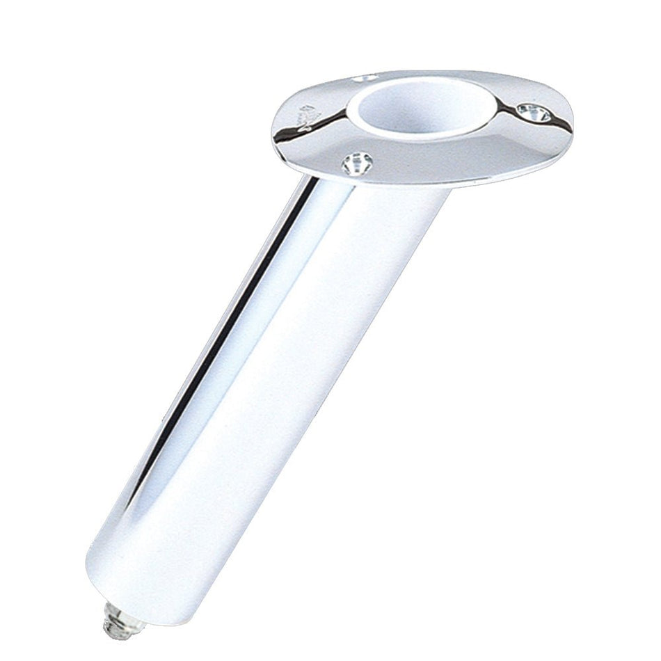 Lee's 30&#176; Stainless Steel Swivel Base Flush Mount Rod Holder - Medium - 2" OD X 6.5" Tube f/Small Bent Butts