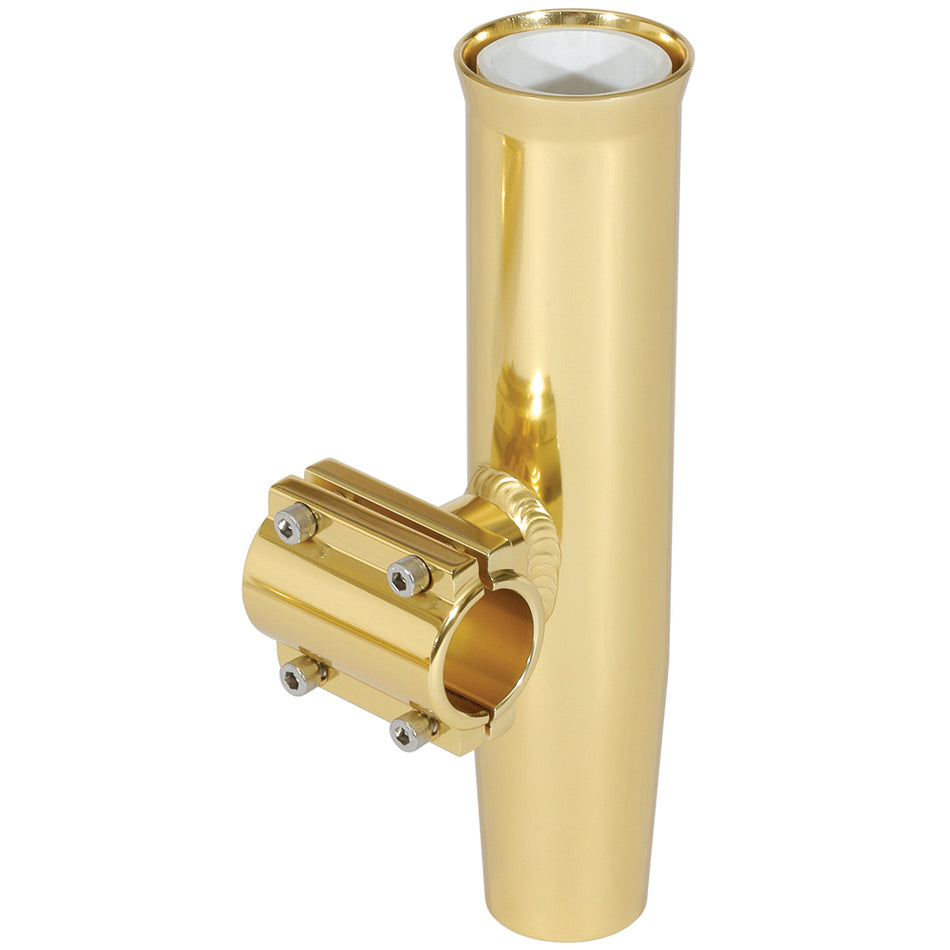 Lee's Tackle RA5205GL Clamp-On Rod Holder - Gold Aluminum - Horizontal Mount for 2.375" O.D. Pipe