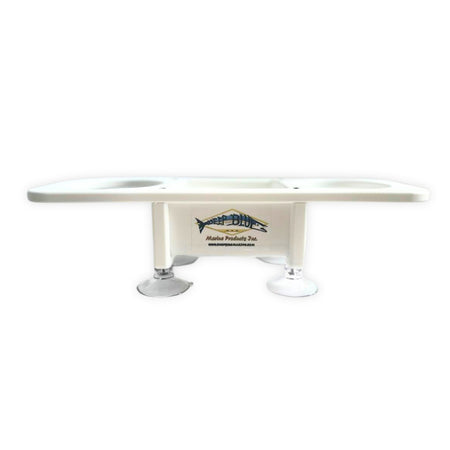 Deep Blue Marine Double Drink Holder with Center Storage * Marine-Grade, No-Drill Suction Cup Mount