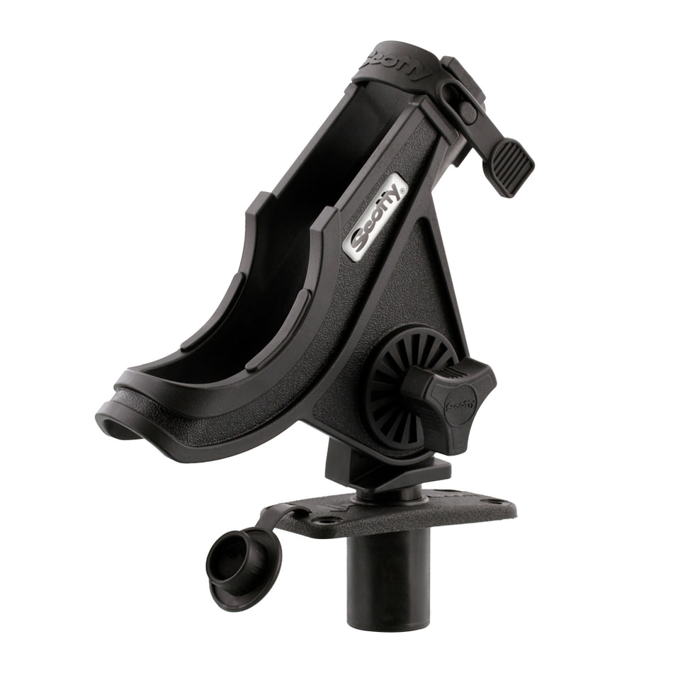 Scotty 281 Bait Caster/Spinning Rod Holder with 244 Flush Deck Mount - Black