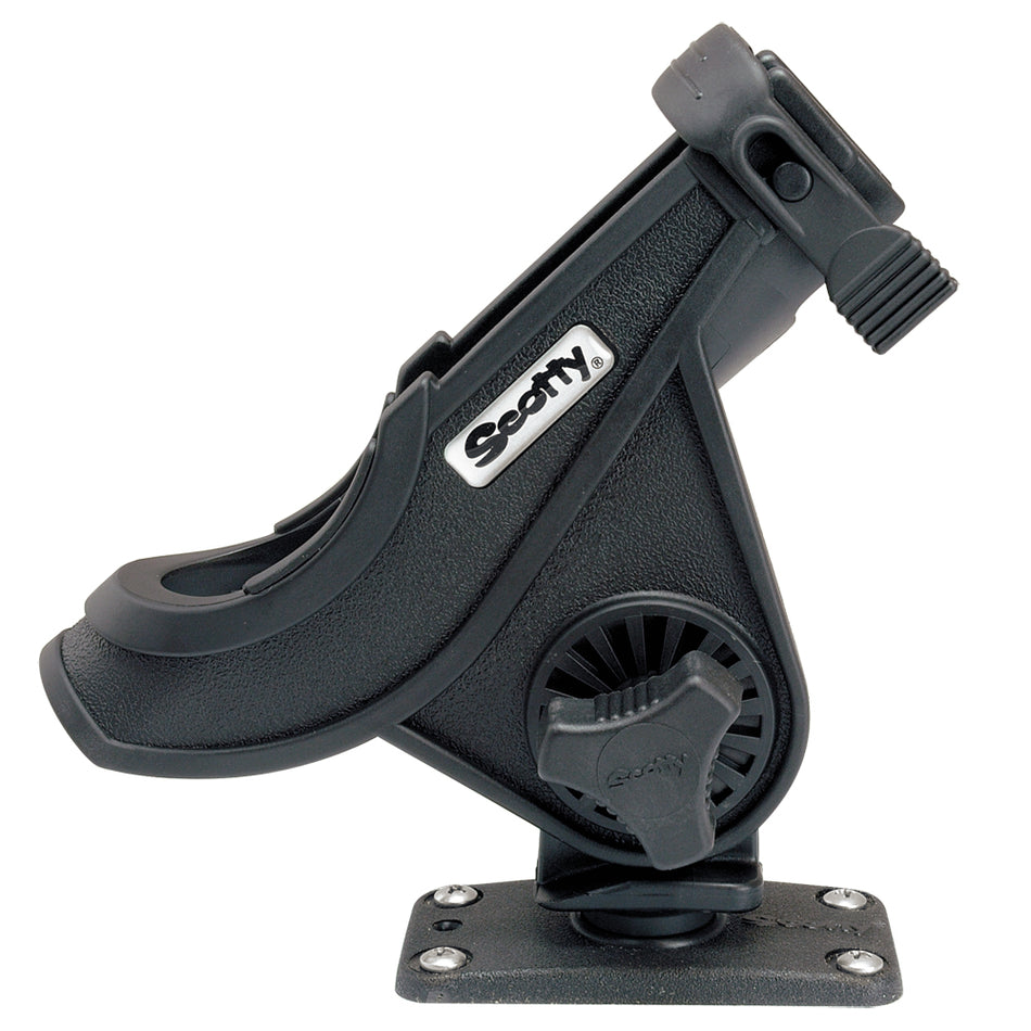 Scotty 281 Bait Caster/Spinning Rod Holder with 244 Flush Deck Mount - Black