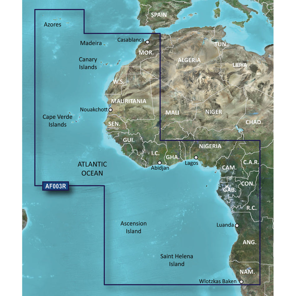 Garmin BlueChart? g3 HD - HXAF003R - Western Africa - microSD/SD