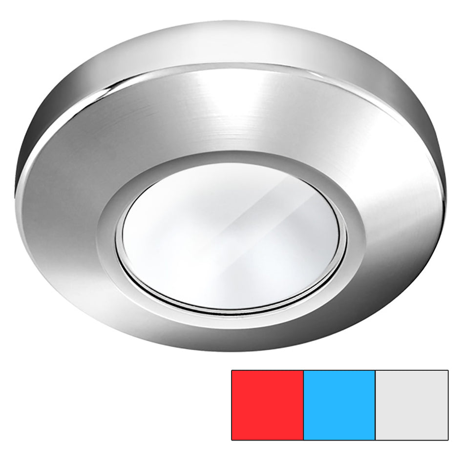 I2Systems Inc Profile P1120 Tri-Light Surface Light - Red, Cool White & Blue - Chrome Finish