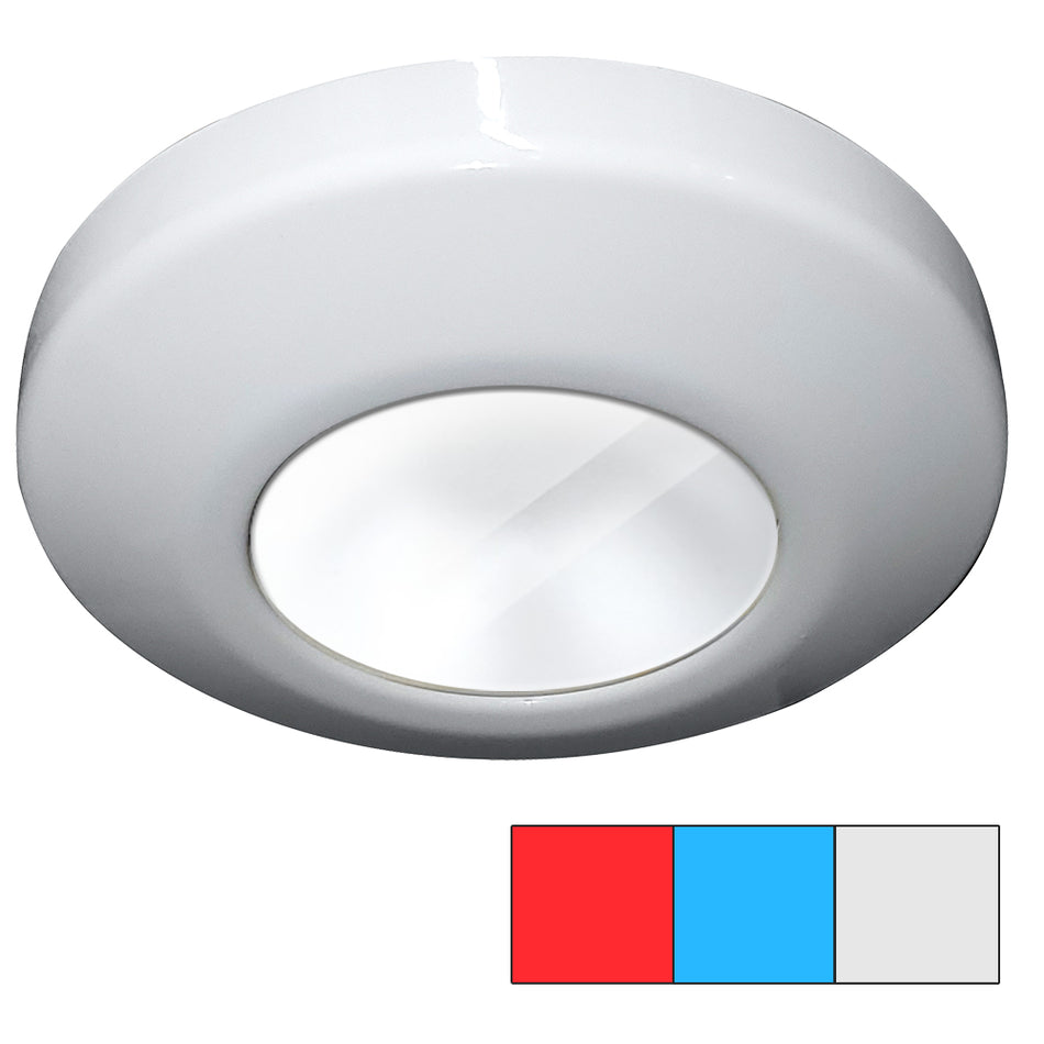 I2Systems Inc Profile P1120 Tri-Light Surface Light - Red, Cool White & Blue - White Finish