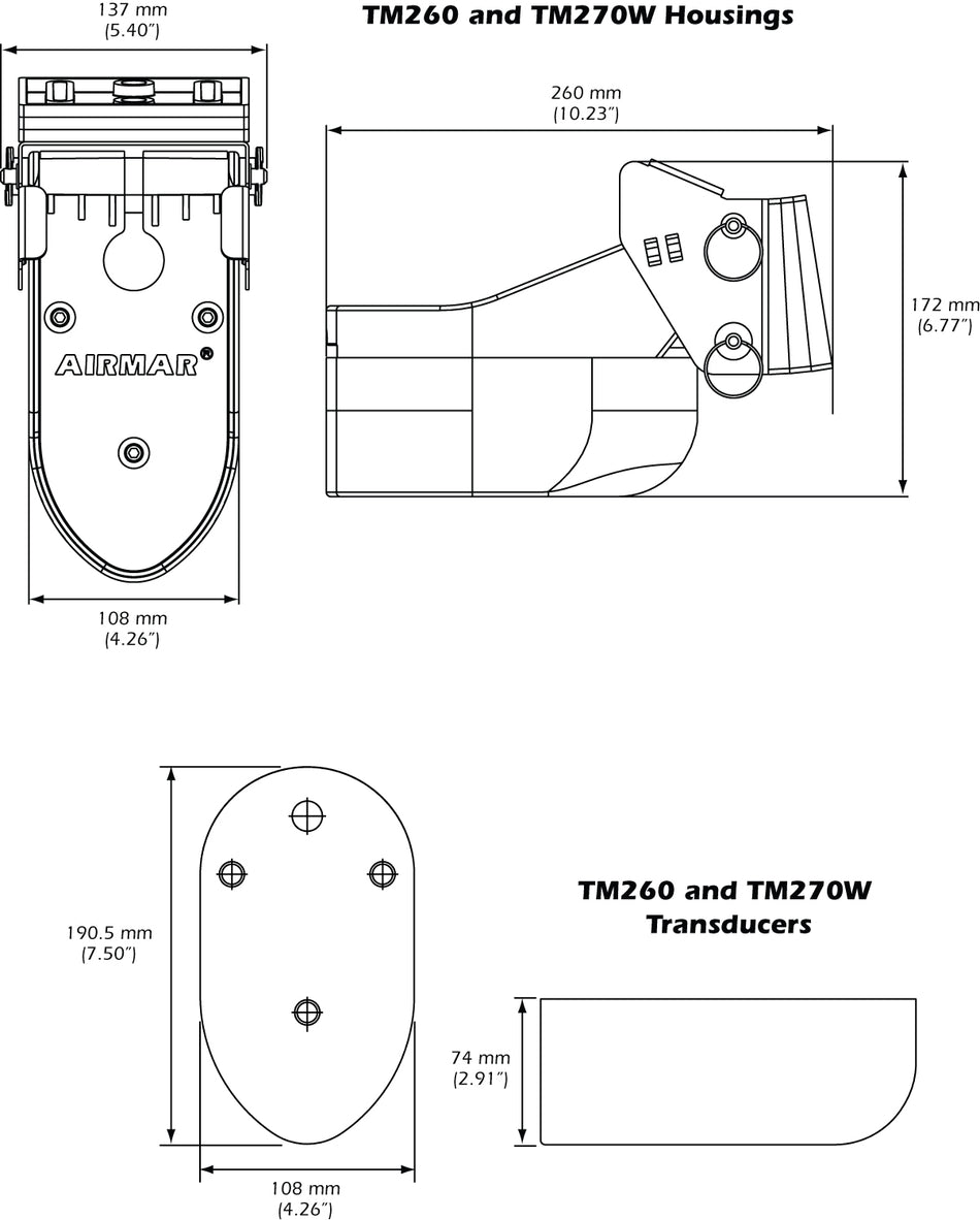 Airmar Tm265c-lh Transducer With Bare Wire Mmc