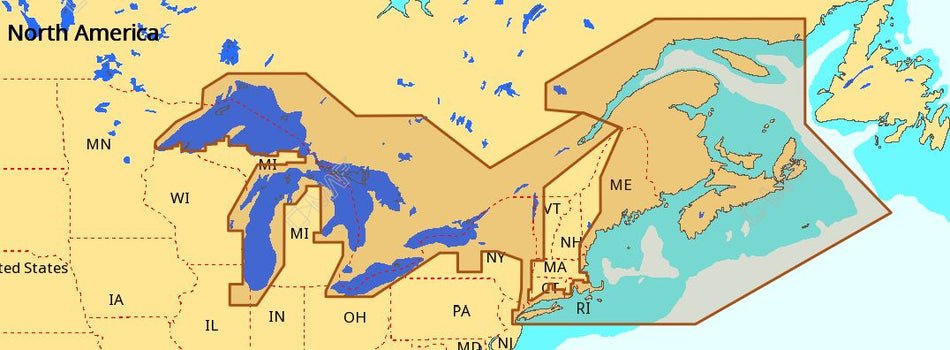 C-map Na-m026 Max Wide Microsd Great Lakes, Northeast And Approaches