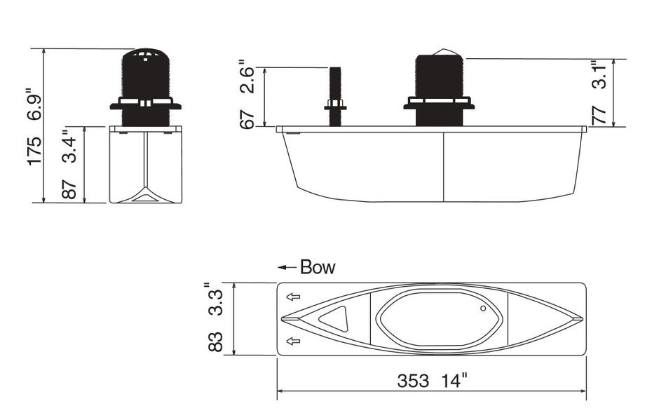 Furuno 165t-b54 Thru-hull With Motion Sensor And Block