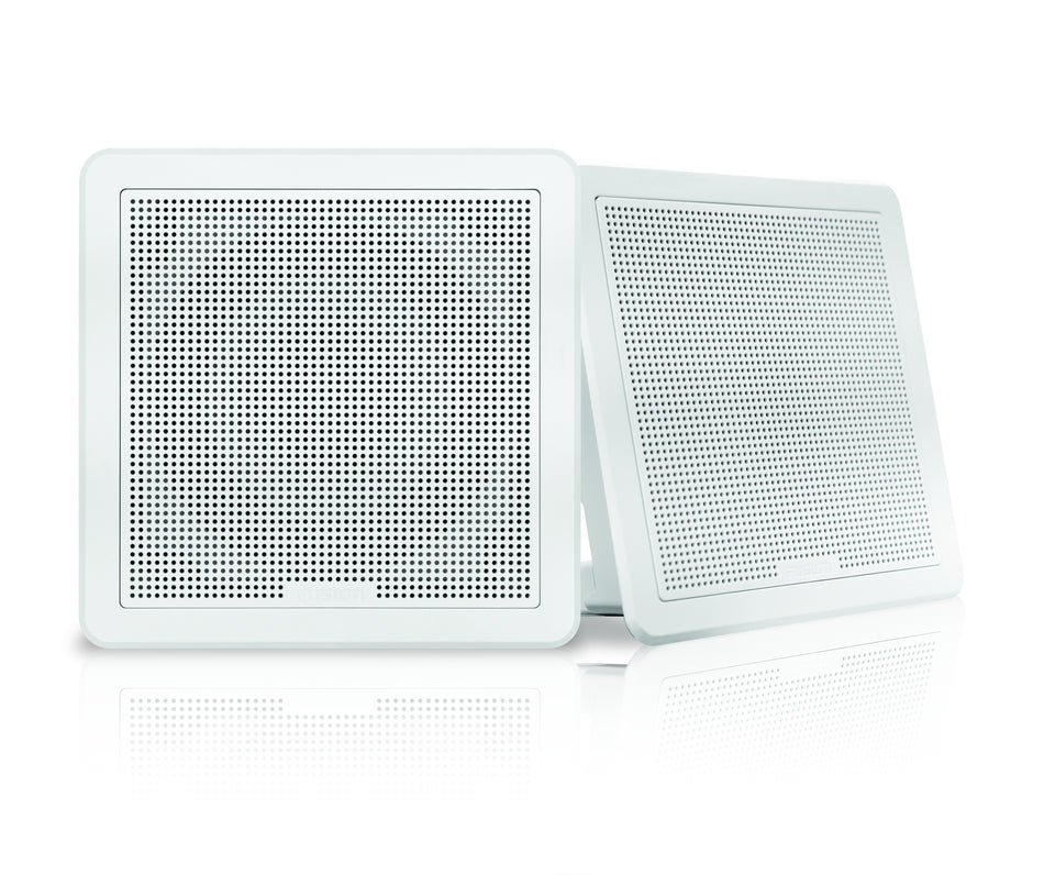 Fusion Fm-f65sw 6"" White Square Flush Mount Speakers