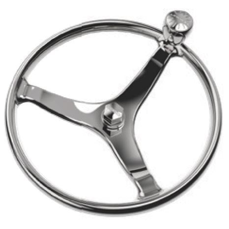 Lewmar 15.5-inch Stainless Steel Power Wheel with M12 Nut * Durable Marine Steering Wheel