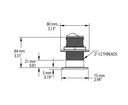 Simrad B150M 0 Degree Tilt Thru Hull 9-Pin Transducer - 000-13920-001