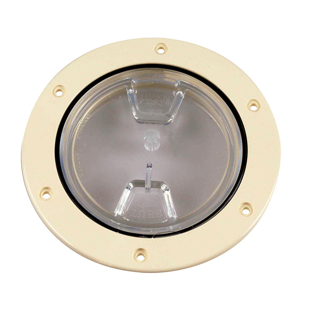 Beckson Marine DP40-N-C 4" Clear Center Screw-Out Deck Plate - Beige