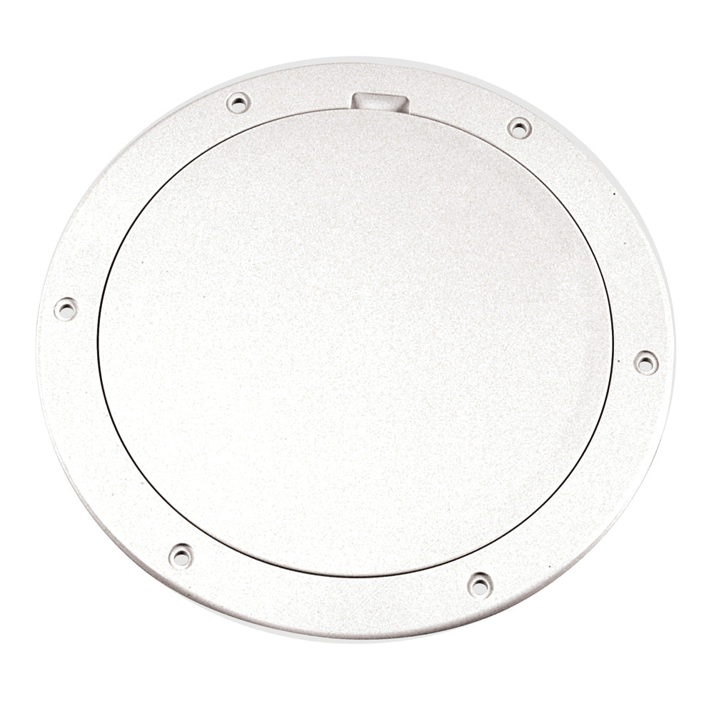 Beckson Marine 6-Inch Smooth Center Pry-Out Deck Plate - White (Part Number: DP61-W)