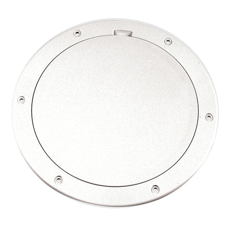 Beckson Marine 6-Inch Smooth Center Pry-Out Deck Plate - White (Part Number: DP61-W)