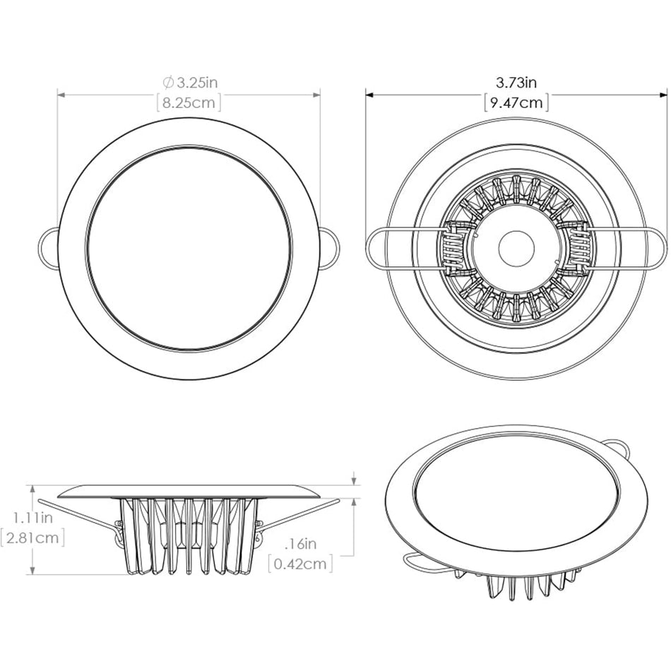 Lumitec Mirage - Flush Mount Down Light - Glass Finish/White Bezel - 4-Color White/Red/Blue/Purple Non-Dimming