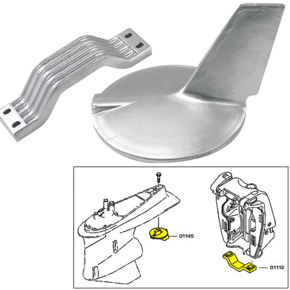 Tecnoseal Anode Kit w/Hardware - Yamaha 200-300HP Hi-Performance - Zinc