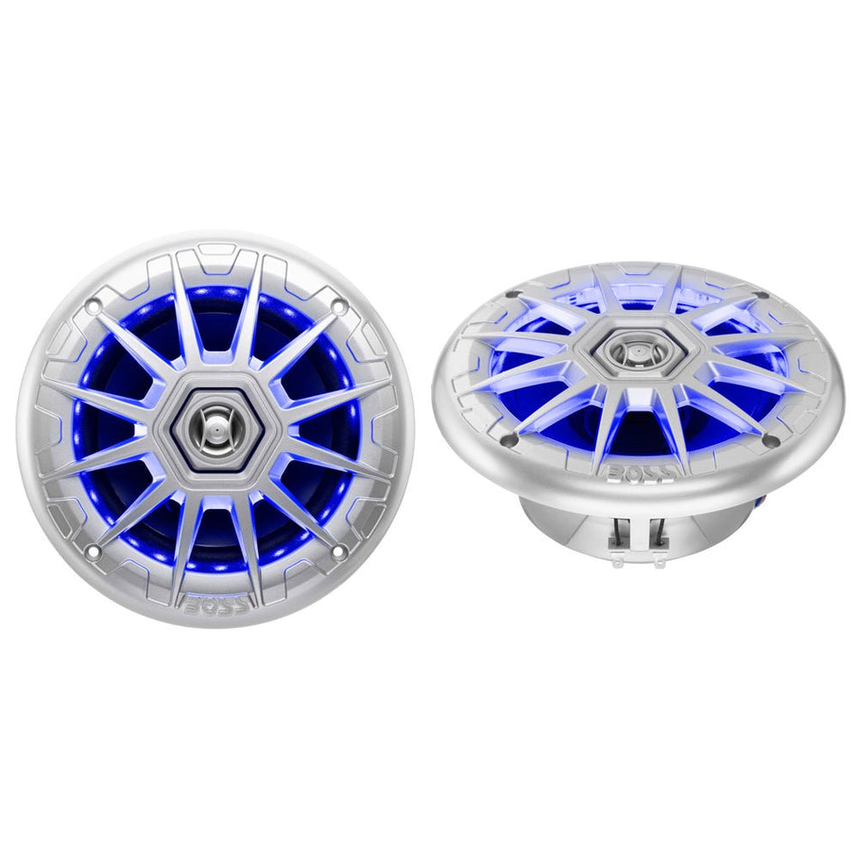 Boss Audio 6.5" MRGB65S Speakers w/RGB Lighting - Silver - 200W - MRGB65S