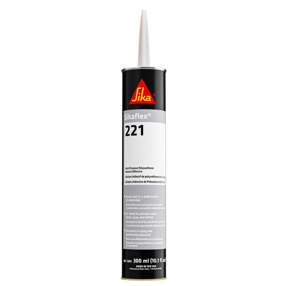 Sika Sikaflex&reg; 221 Multi-Purpose Polyurethane Sealant/Adhesive - 10.3oz(300ml) Cartridge - Black